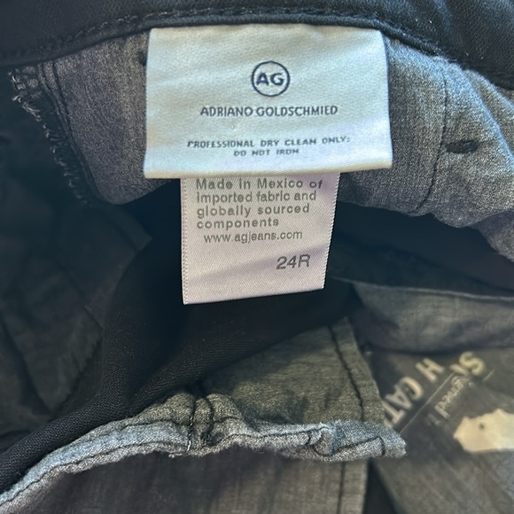 AG Adriano Goldschmied Caden Leatherette Tailored Trousers Black Pant Sz 24 - Picture 12 of 16